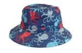 Childs cotton hat.
(blue octopus/white crab)