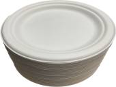 Pack 100, 18cm bagasse compostable plates*