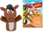 5pc farm animal finger puppets.