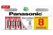 Pack 8, Panasonic AA batteries.