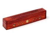 Mango wood, stars-moon-sun  incense box*
(30.5x5.5x5.5cm)