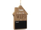 House shaped wifi password sign.