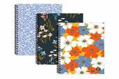 Floral A5 spiral note book - 3asstd*