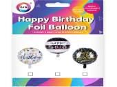 Happy Birthday foil balloon - 3asstd*
