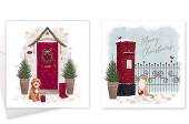 Box 10, square postbox/door Christmas cards.