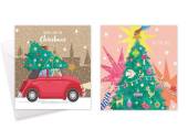 Box 10, square tree/car Christmas cards.