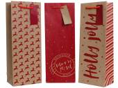 Christmas kraft bottle bag - 3asstd*