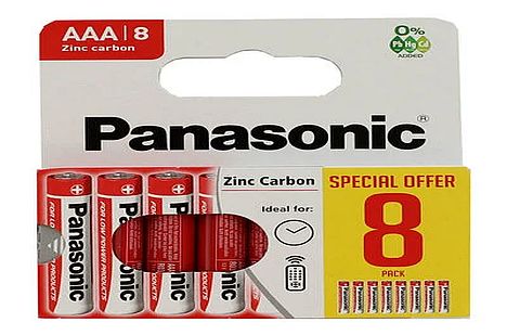 Pack 8, Panasonic AAA batteries.