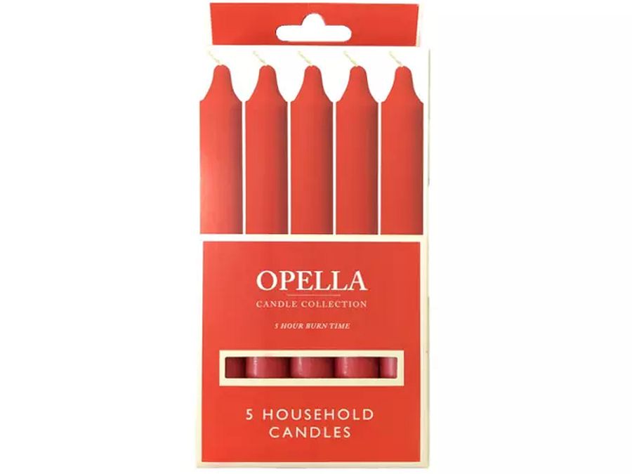 Box 5, red household candles*