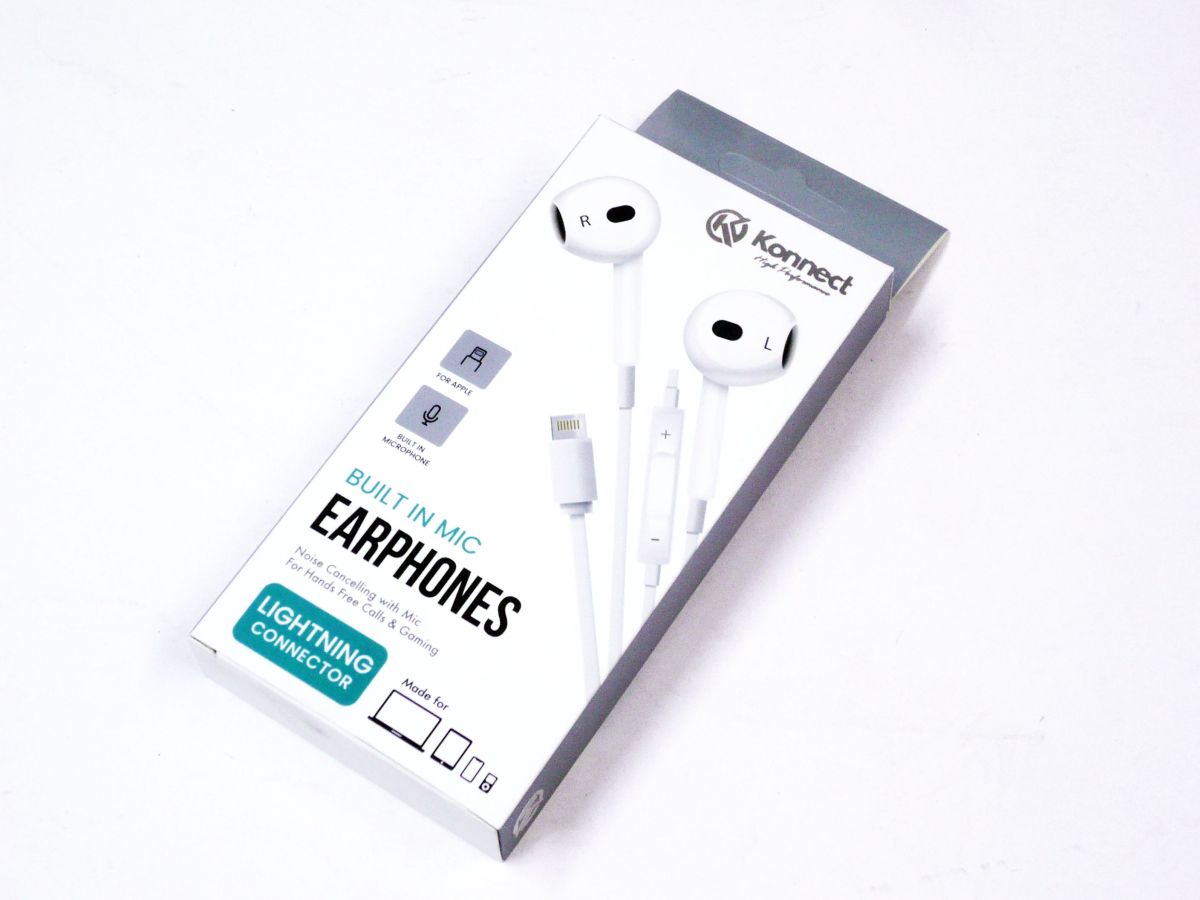 Earphones with lightening connector.