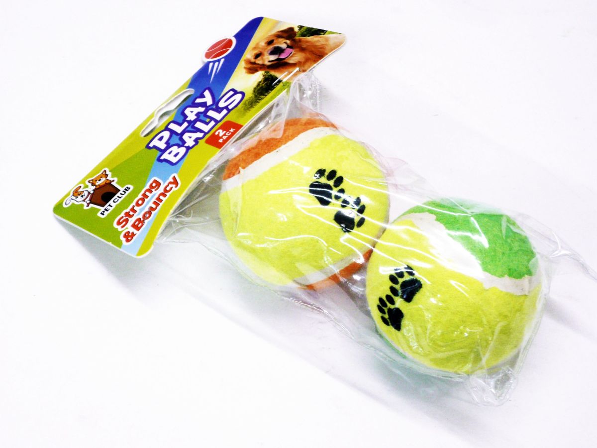 Pack 2, paw print pet balls*