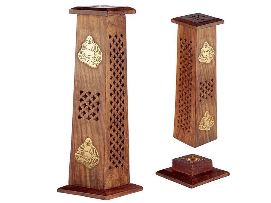 Wood Buddha incense tower*
(30.5x8x8cm)