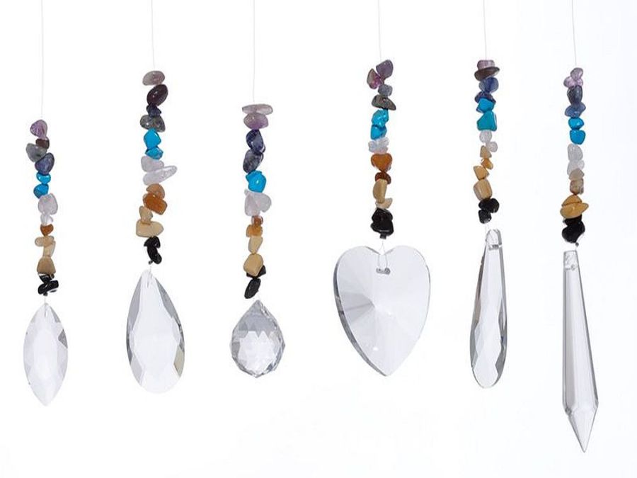 Boxed gemstone and crystal Chakra sun catcher - 6asstd*