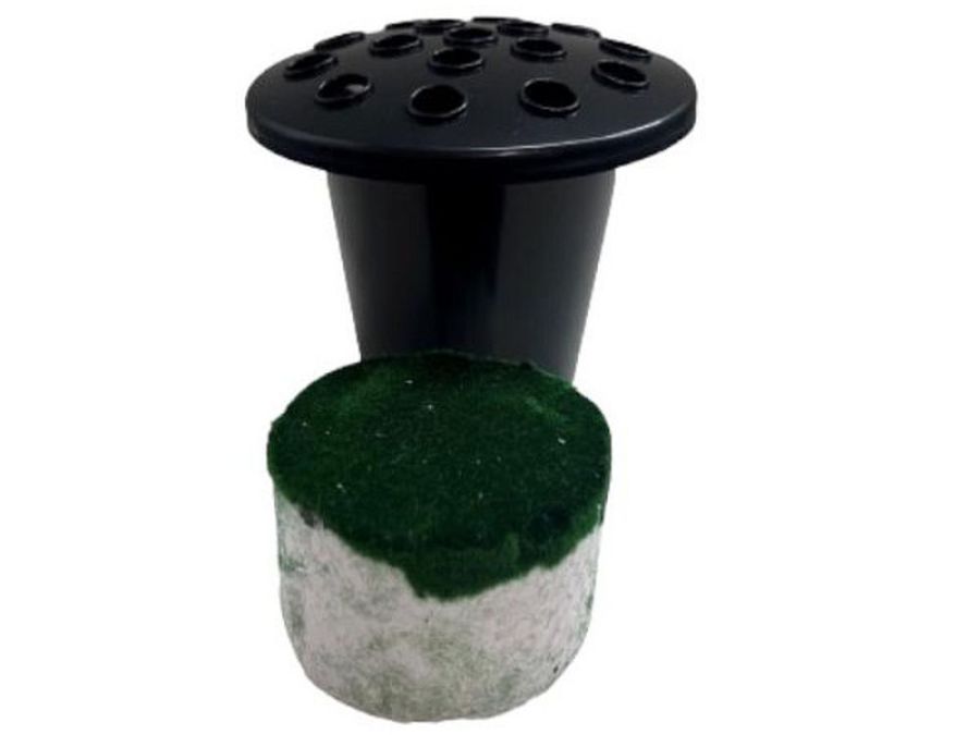 Flower pot with foam.