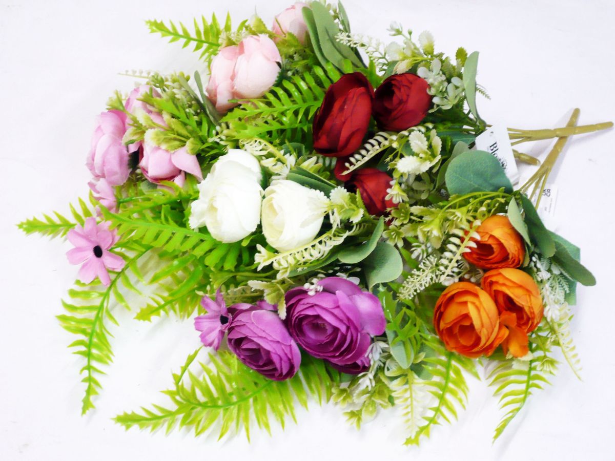 Bunch artificial flowers - 6asstd cols*