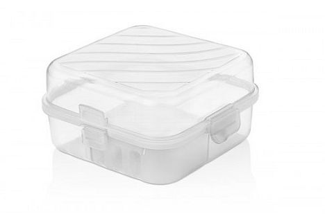 2 divisional folding lunch box* ASSORTED COLOURS