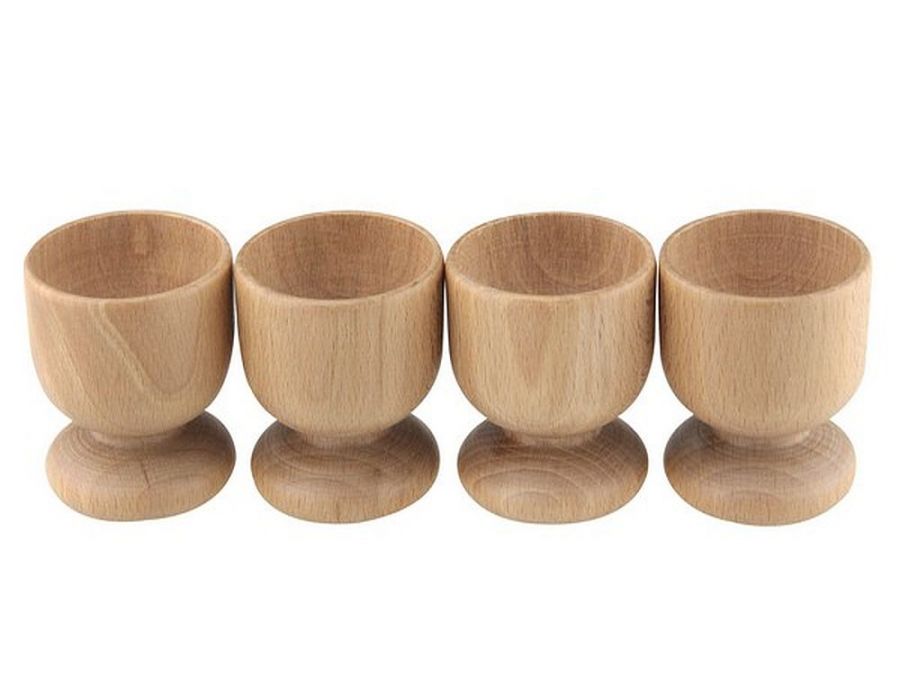 Pkt 4, beech wood egg cups