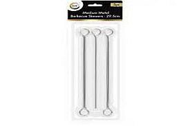 Pack 5, metal barbecue skewers (29.5cm)*