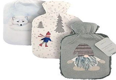 Hot water bottle with plush cover 2ltr - 3asstd*