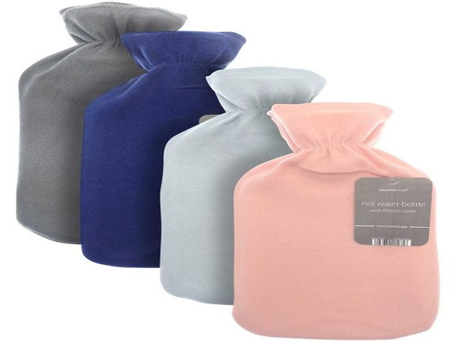 Hot water bottle with fleece cover - 4/cols*