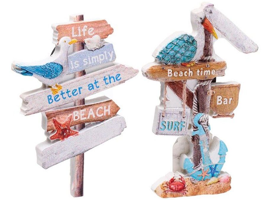 Magnet : Resin beach sign magnet - 2asstd.