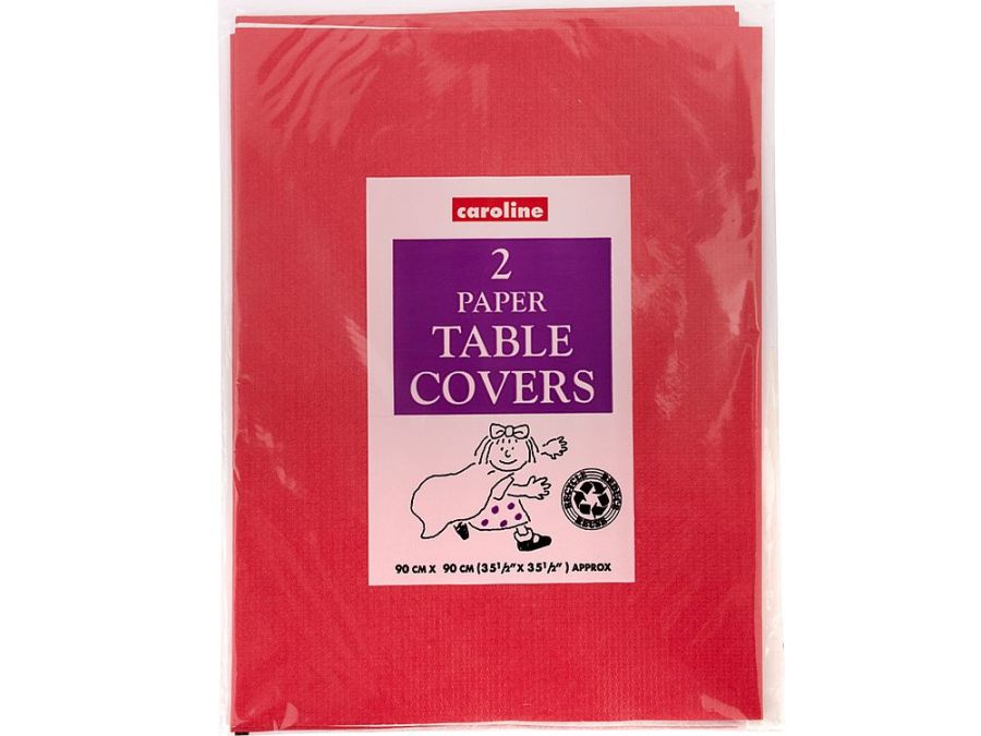 Pack 2, disposable table covers - RED* (90x90cm)