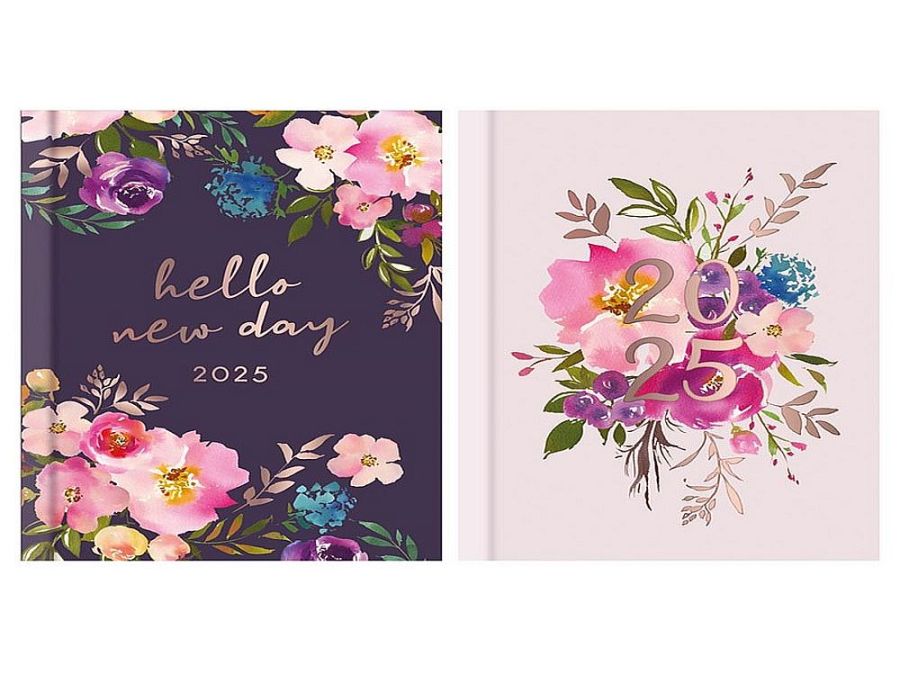 A6 w-t-v floral diary - 2asstd.