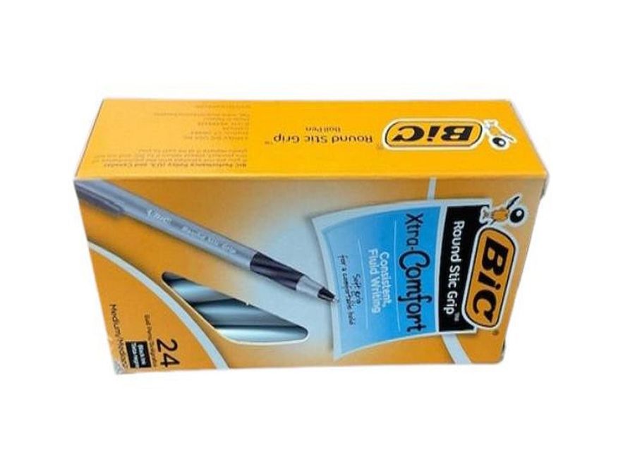 Box 24, Bic soft grip pens - BLACK INK*