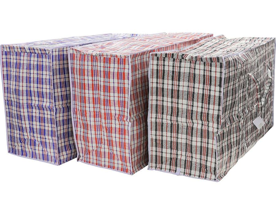 Super jumbo pvc zipper checked bag  (90x72x30cm)