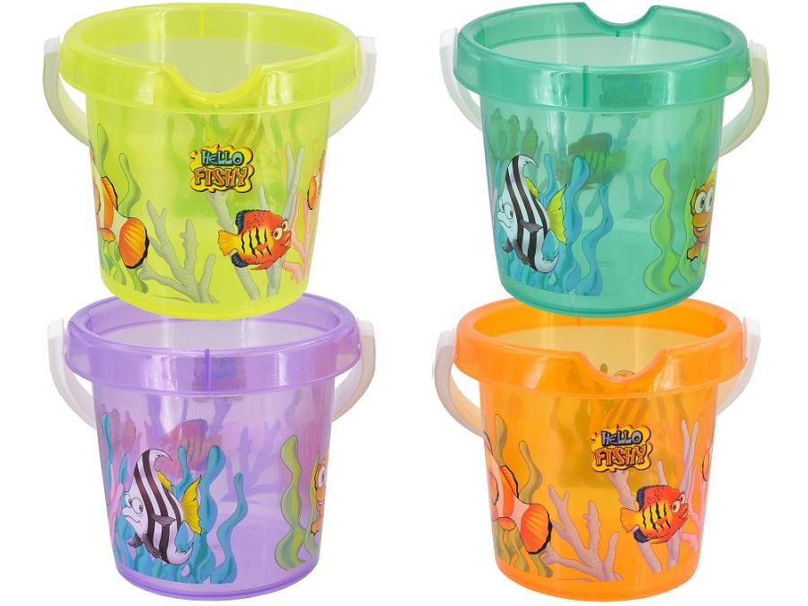 Transparent coloured baby bucket - 4/cols.