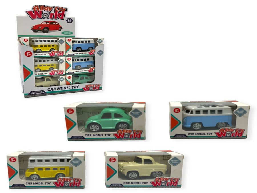 Die-cast assorted vehicles.
(ADD 24 FOR DISPLAY)