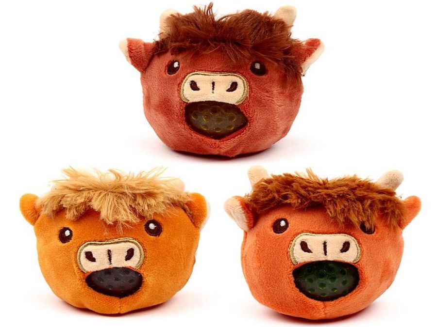 Plush highland coo cow squeezers - 3asstd.
(ADD 12 FOR DISPLAY)