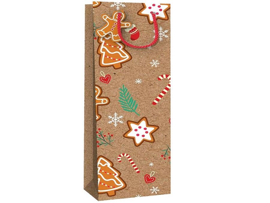 Christmas gingerbread bottle bag*