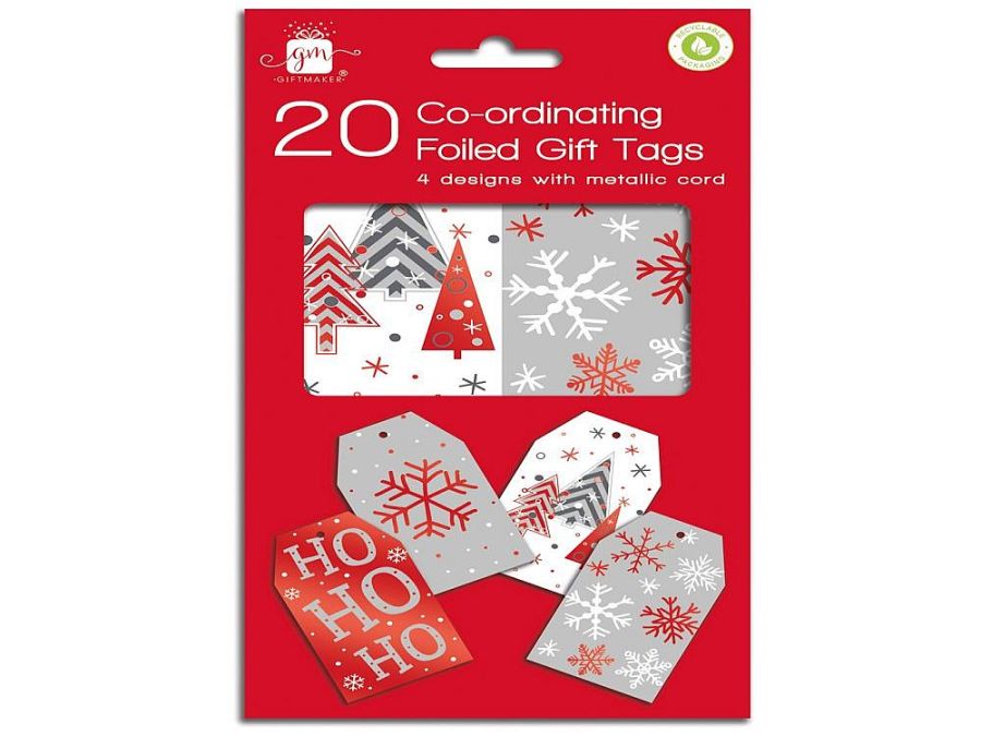 Pack 20, foiled gift tags with cord*