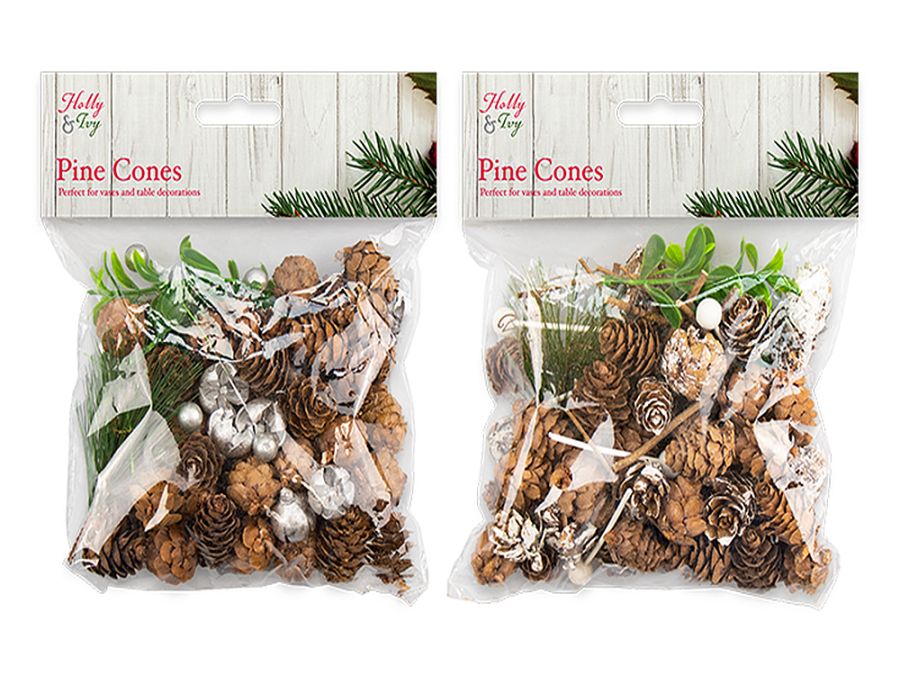 Pack of assorted pine cones.