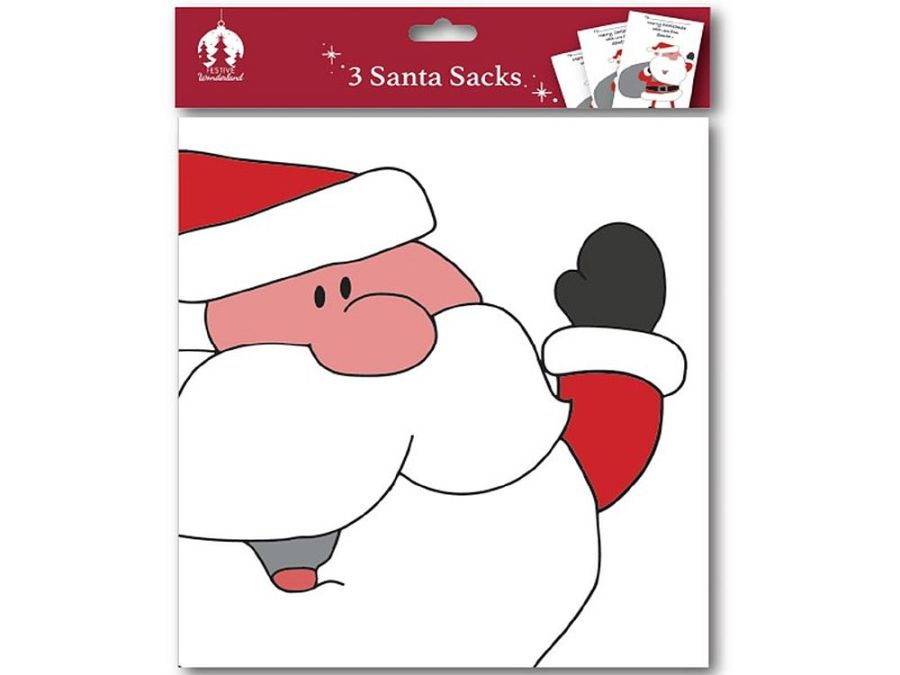 Pack 3, pvc Santa sacks*