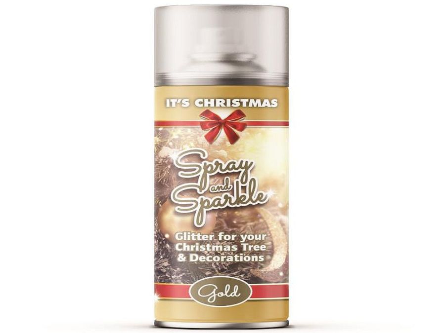 Spray and sparkle gold glitter - 200ml.