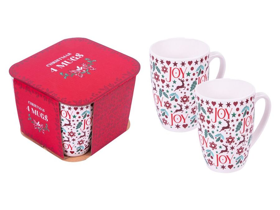 Set 4, Christmas joy mugs