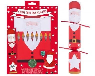 Pack 6, 12" Santa Christmas cracker kit.