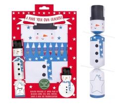 Pack 6, m-y-o 12" Snowman Christmas cracker kit.